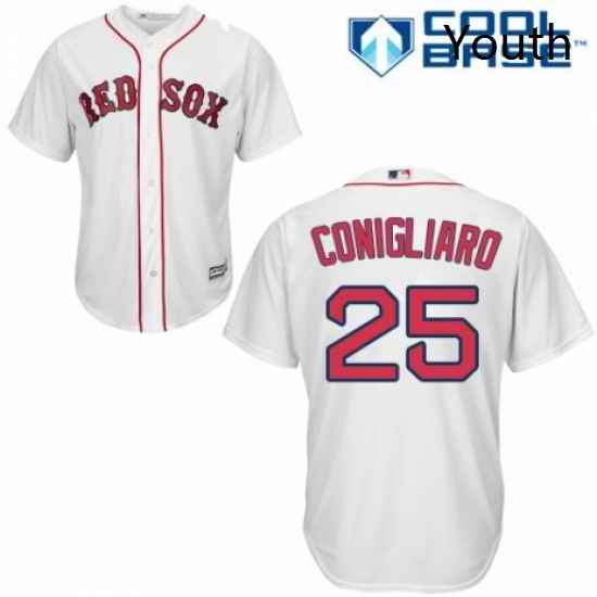 Youth Majestic Boston Red Sox 25 Tony Conigliaro Replica White Home Cool Base MLB Jersey